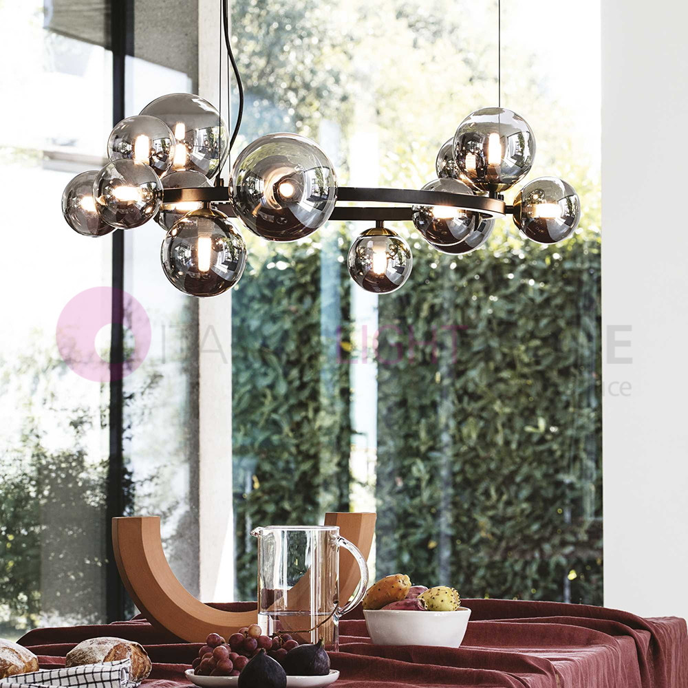 IDEAL LUX PERLAGE sp14 suspension avec ampoules led, design moderne