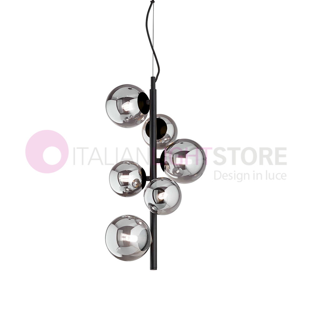 IDEAL LUX PERLAGE sp6 pendant lamp with led bulbs, modern design