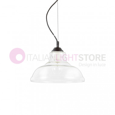 BISTRO' IDEAL LUX 112336 lampadario sospensione vetro soffiato, illuminazione cucina tavolo da pranzo