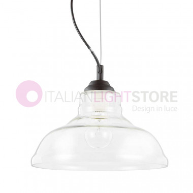 BISTRO' IDEAL LUX 112336 lampadario sospensione vetro soffiato, illuminazione cucina tavolo da pranzo
