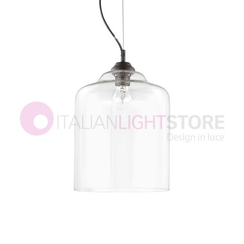 BISTRO' IDEAL LUX 112305 lampadario sospensione vetro soffiato, illuminazione cucina tavolo da pranzo