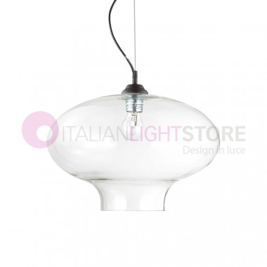 BISTRO' IDEAL LUX 120898 lampadario sospensione vetro soffiato, illuminazione cucina tavolo da pranzo
