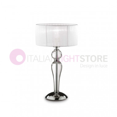 Ideal Lux Duchessa Lt1 pequeña 051406 lámpara de mesa de cristal con pantalla