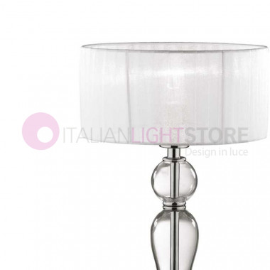 Ideal Lux Duchessa Lt1 small 051406 glass table lamp with lampshade