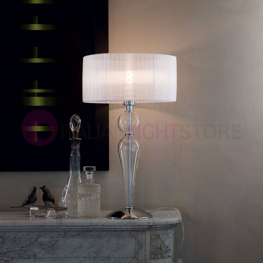 051406 Duchessa Ideal Lux lampada moderna in vetro con paralume organz