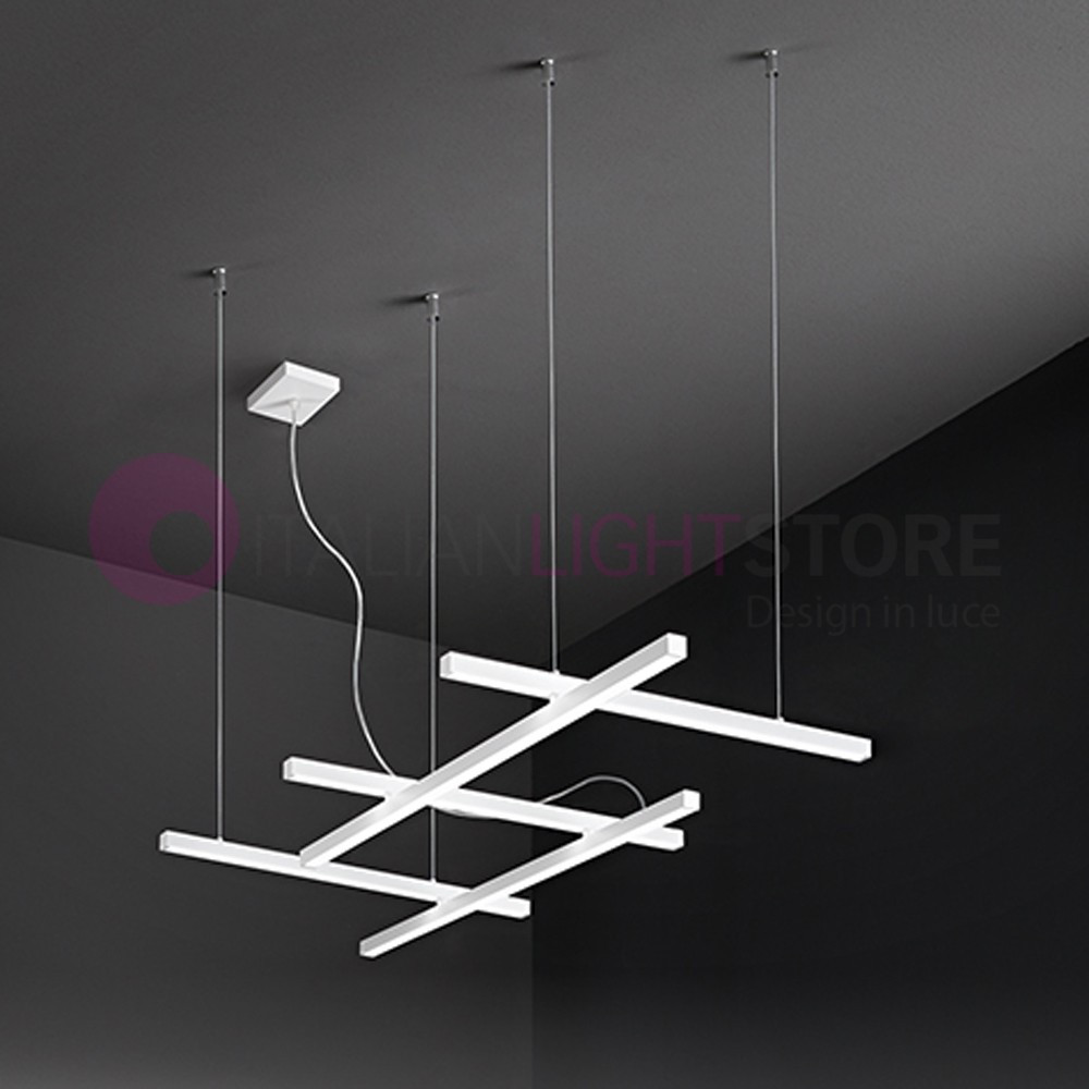 NET Lampadario Sospensione bianca a LED Design Moderno Perenz 8080BCT