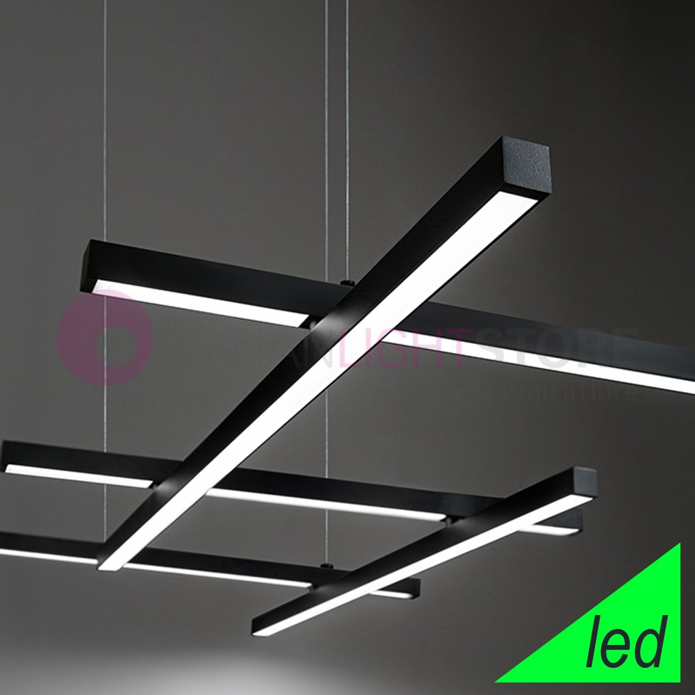 NET Lampadario Sospensione nera a LED Design Moderno Perenz 8080NCT