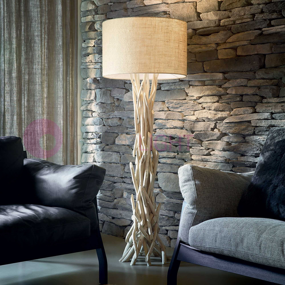 Ideal Lux Driftwood PT1 lampada da terra legno naturale stile nordico