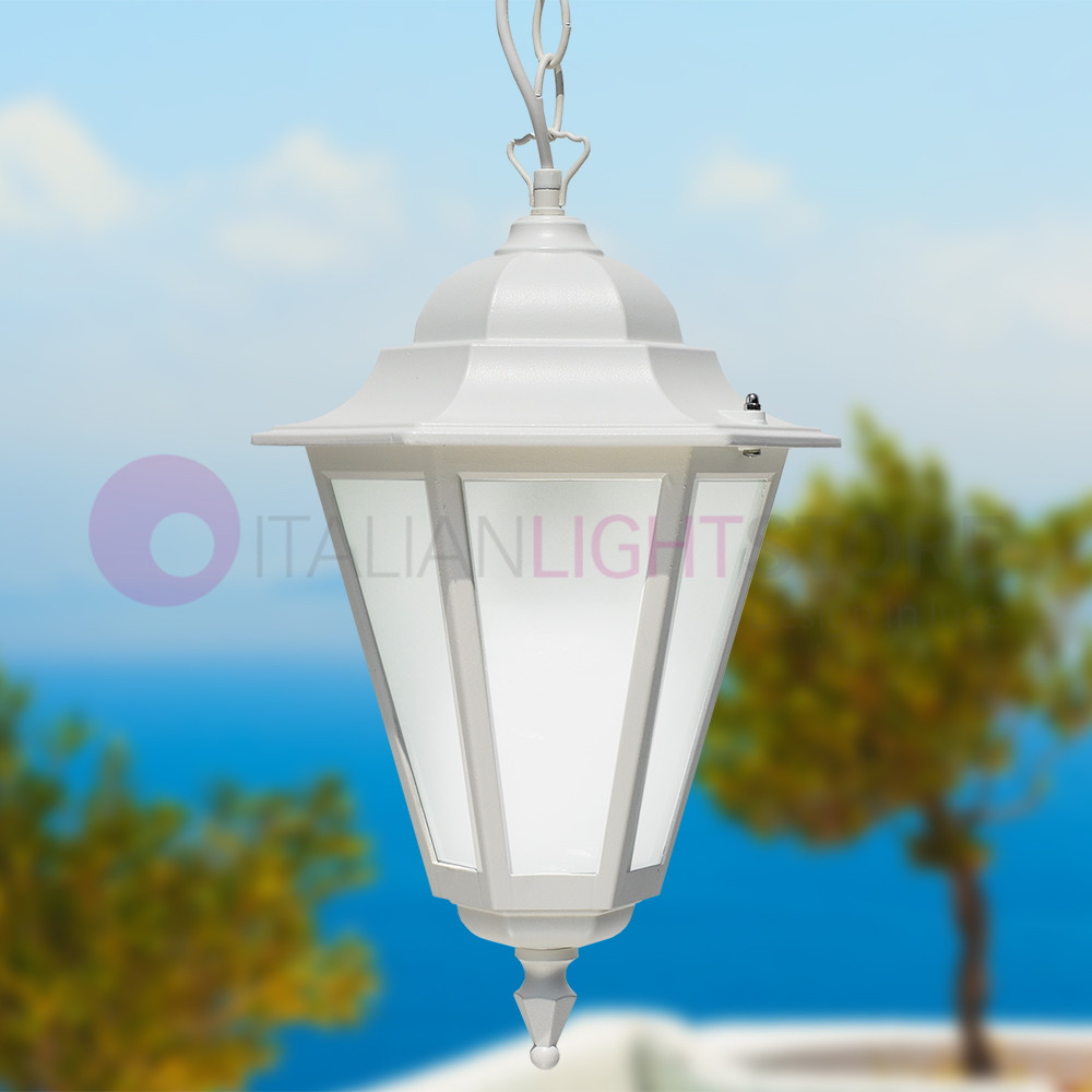 DAFNE Hexagonal Lampe Suspension blanche jardin extérieur 5082