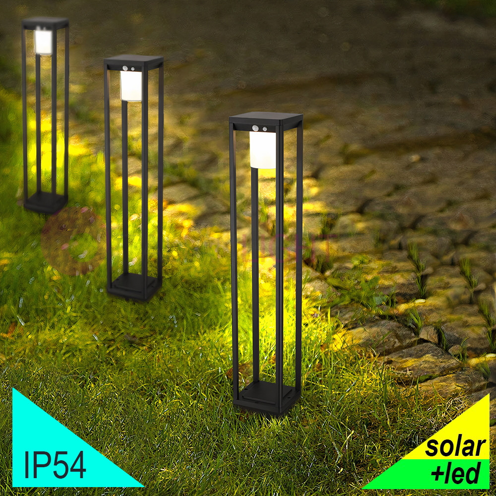 LMS-084 Lampe de jardin solaire Cage Panneau solaire intégré