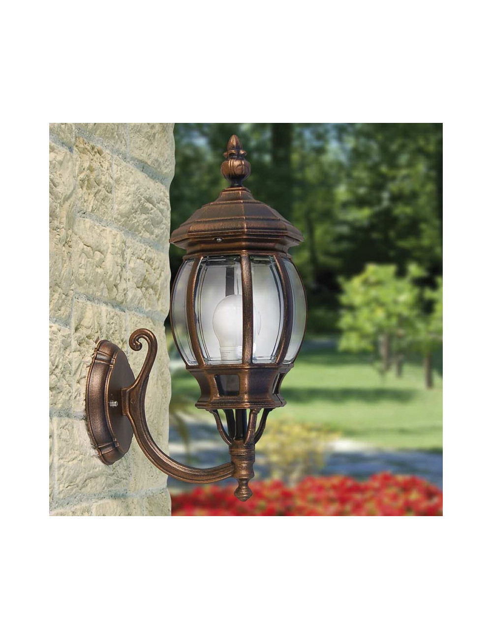 ENEA Lanterne Lampe Murale Extérieure Jardin 2401-B5R noir-or