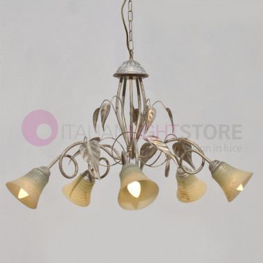 LAURA Iron chandelier with...