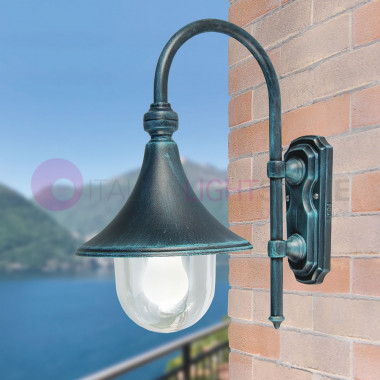 DIONE NERO Lanterna a Parete Lampada per Esterno Classica Tradizionale 1901A-B3 Liberti Lamp