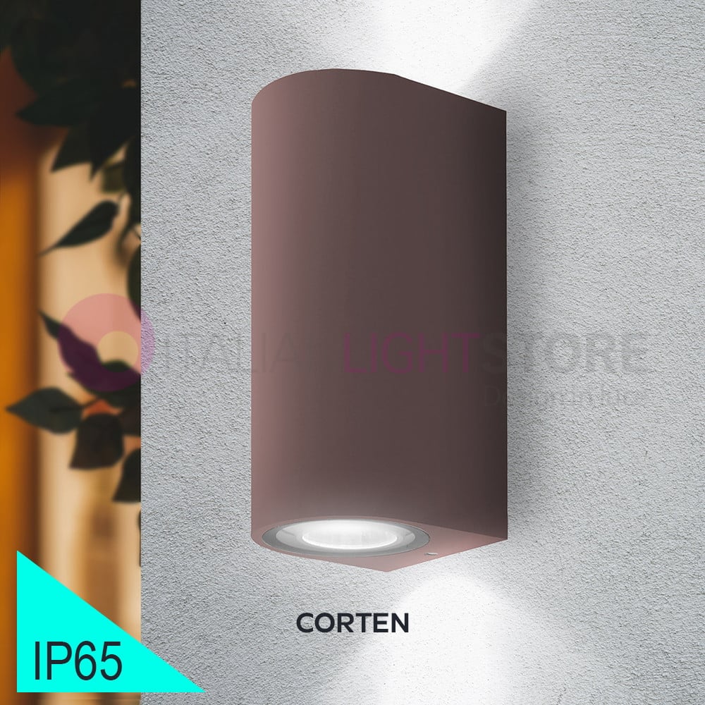 Applique Cubo da Parete per Esterni, Alta Potenza 40W 4000 Lumen, Lampada Doppio Fascio Luce Regolabile, Ideale per Locali commerciali, Hotel, Villa, Pareti esterne, Muro, ( Corten Luce Calda 3000K