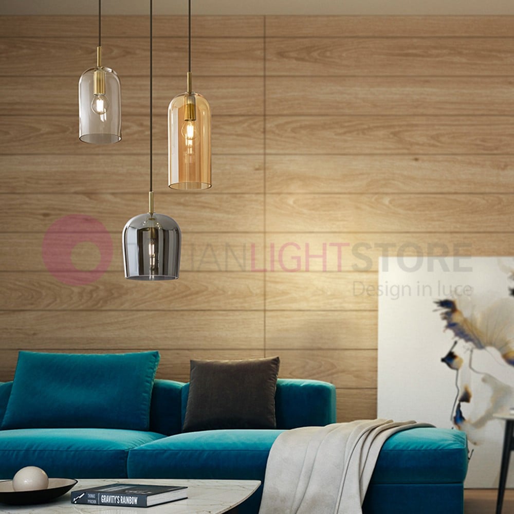 Lampada A Sospensione Moderna A Goccia, 3W LED Luce Calda, Colore Oro E Vetro, Regolabile In Altezza. Perfetta Per Soggiorno, Cucina O Camera Da Letto.