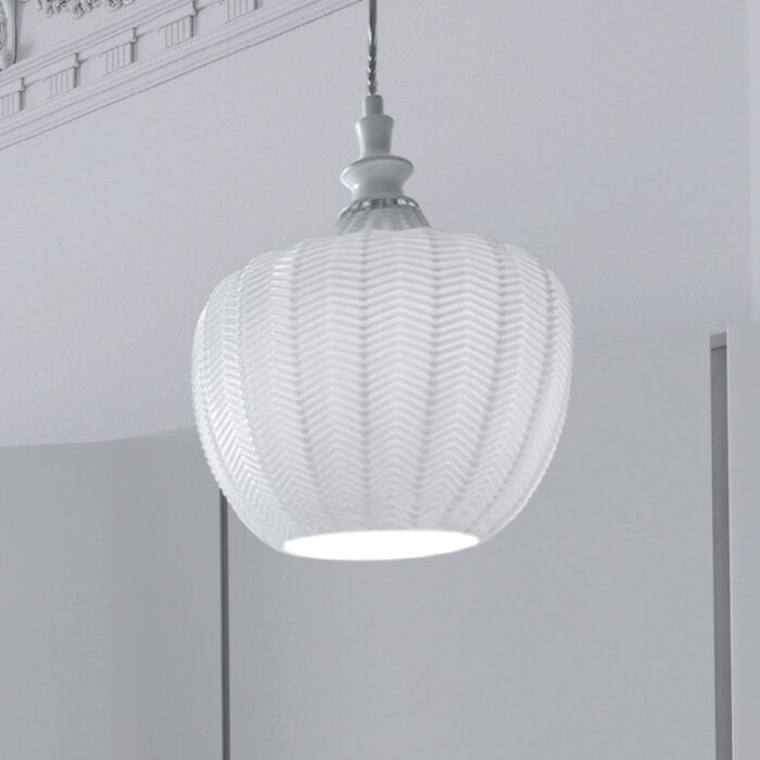 Sospensione Cleofe S/11 Gea Luce in Vetro bianco