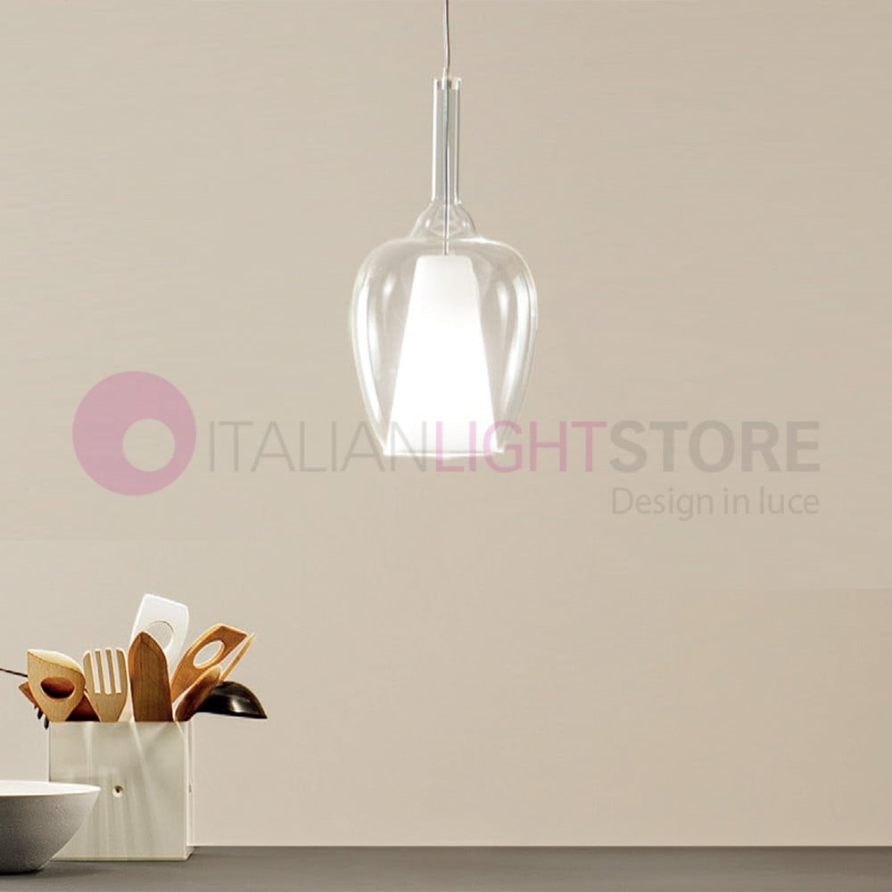 Lampadario Sospensione paralume Tegola Vetro decoro Zebrato Moderno E27